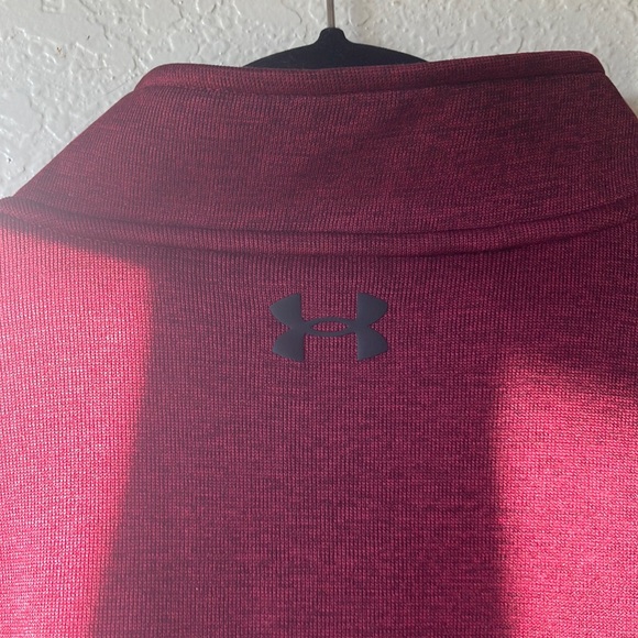 NWT Under Armour Storm Cold Gear Loose Fit ¼ Zip Burgundy Fleece Sweater mens XL - Picture 4 of 15
